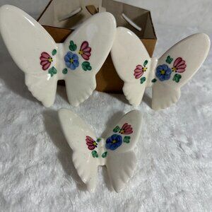 Vintage Home Interiors & Gifts Inc. Ceramic Butterfly Wall Hangings set of 3